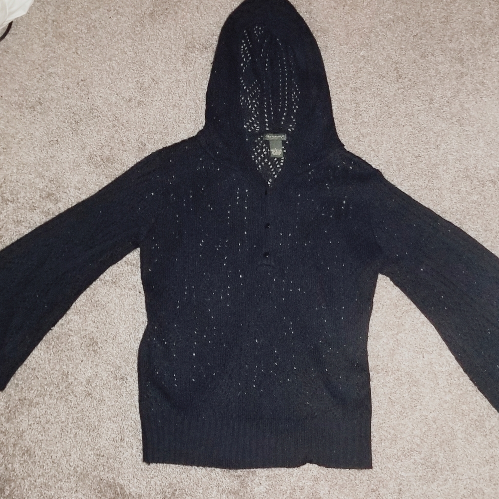 Vintage♤Crochet Hooded Sweater